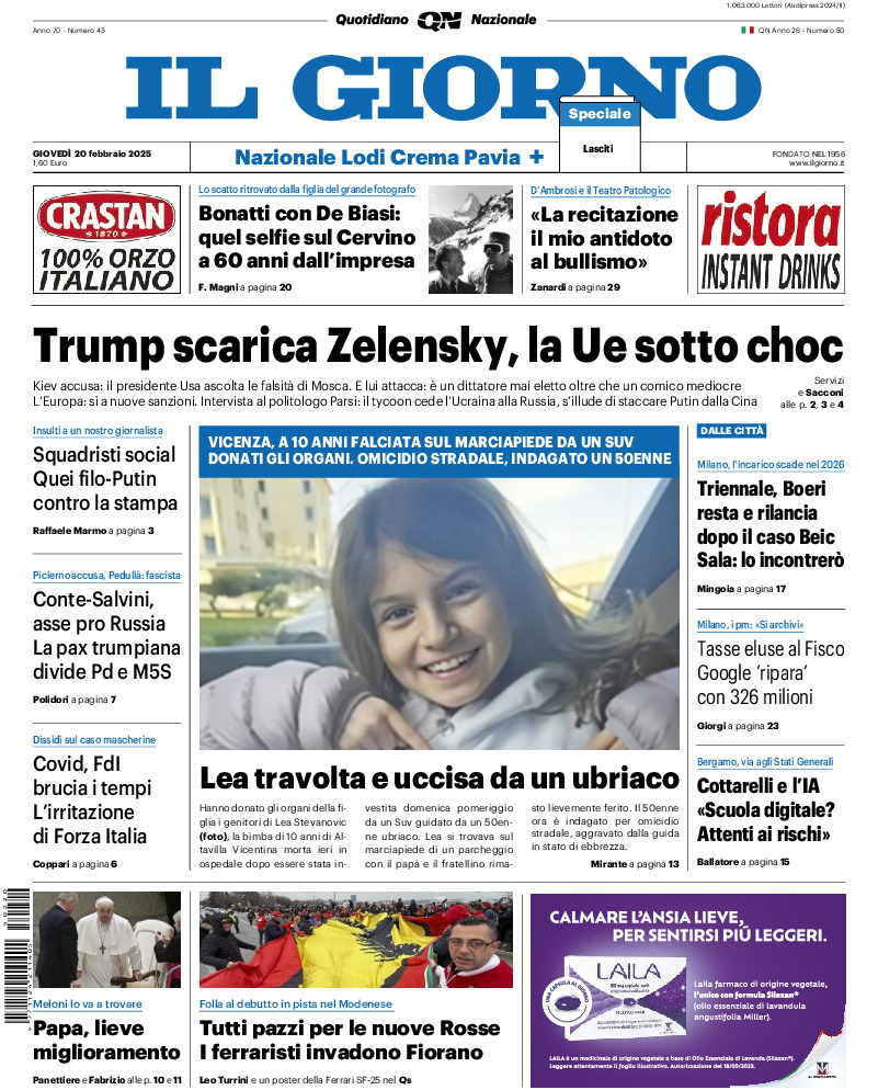 Prima-pagina-il giorno-edizione-di-oggi-20250220